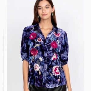 Johnny Was Julia Velvet Lisbon Shirt